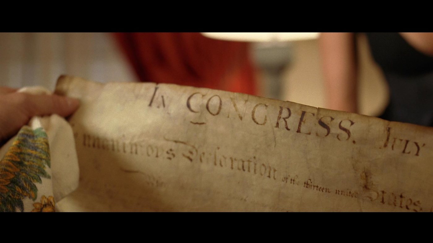 Declaration of Independence prop in display case